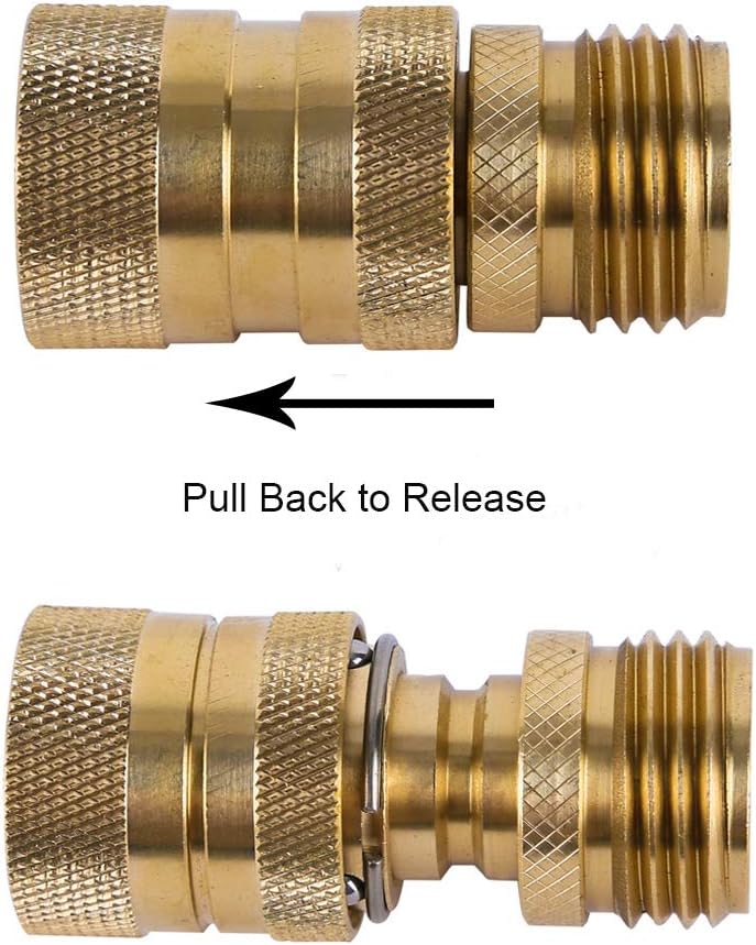 Garden Hose Quick Connect Brass Hose Quick Connectors Fitting For Garden Watering 3/4"GTH (3 Female Coupler+ 6 Male
