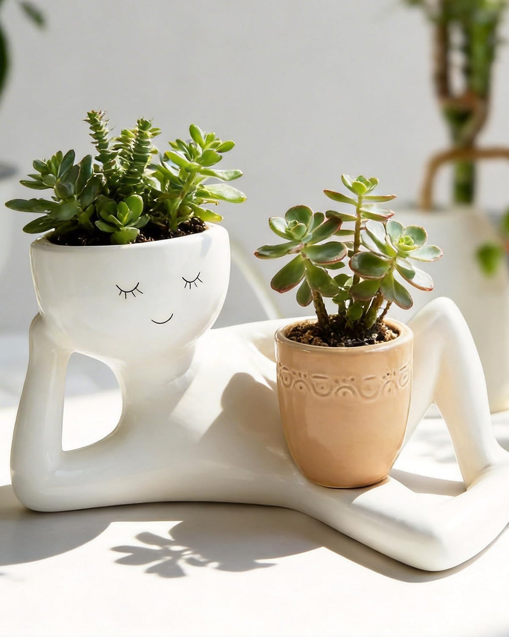 Funny Planters Pots Head Funny Cute Succulent Plant Pots Face Head Planter Unique Bathroom Planters Lazy Guy Little