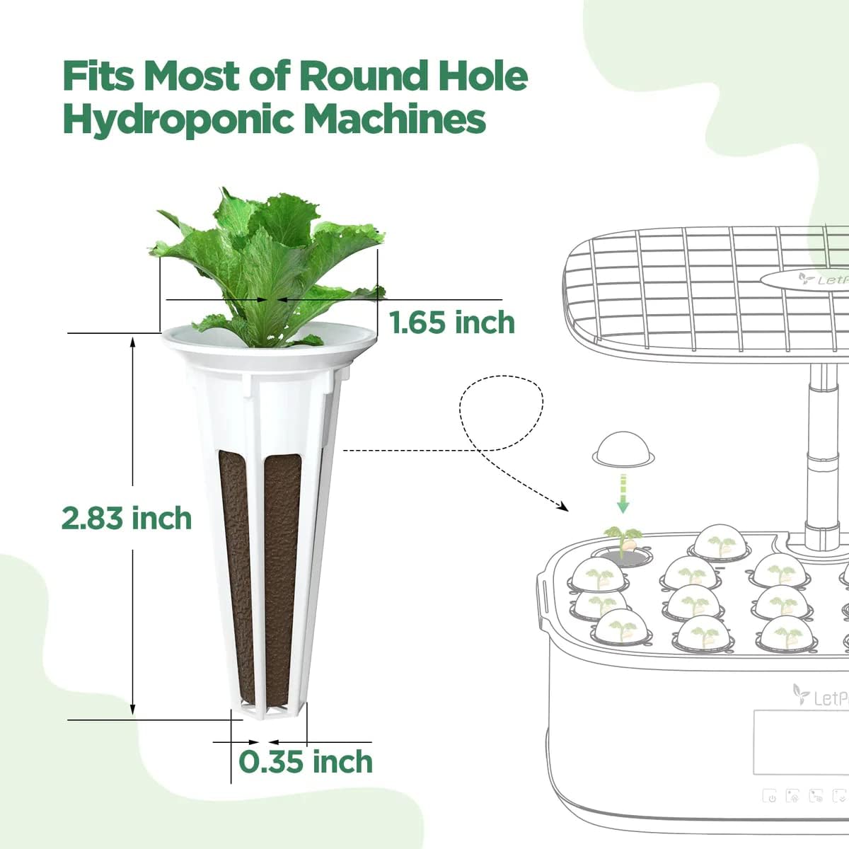 LETPOT 172 Pcs Seed Pod Kits Hydroponics Growing Sponges Grow Anything Kit | 60 Sponges, 2 Nutrients, 25 Baskets, 60