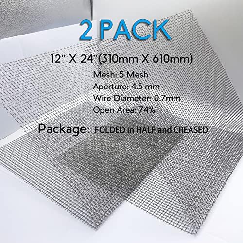 Valchoose 2PACK Wire Mesh 12” X 24”, Sturdy 304 Stainless Steel Mesh