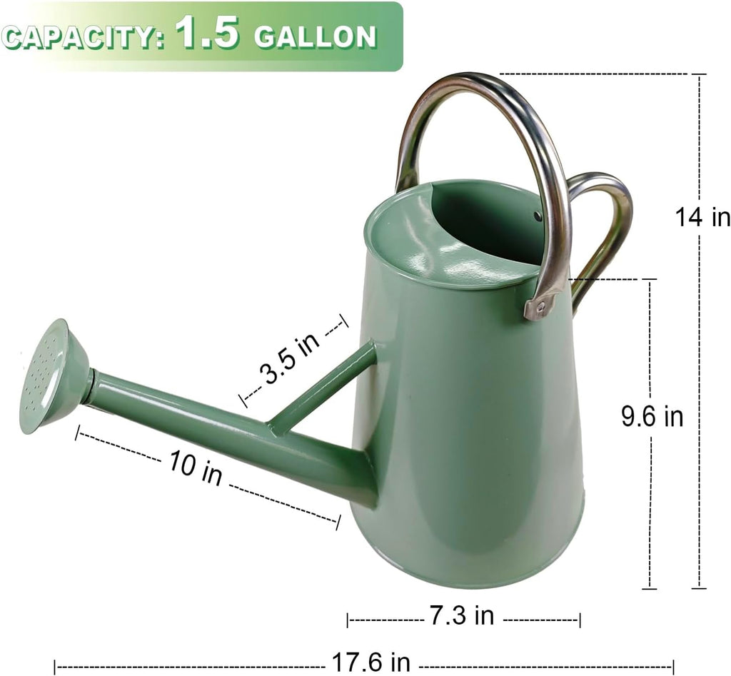 1.5 Gallon Metal Watering Can for Outdoor&Indoor Plants | Removable Sprinkler Head,Made of Premium Galvanized