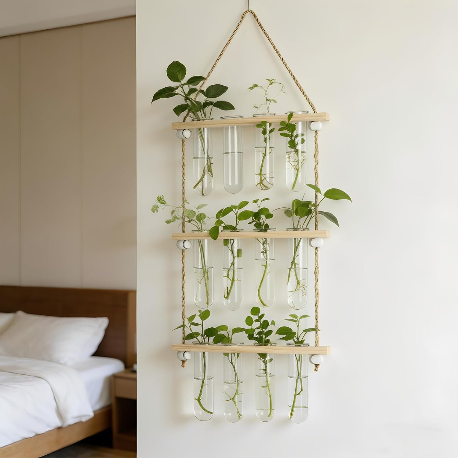 20 Tubes Hanging Plant Propagation Station,Hydroponic 4 Tiered Wall Planter | Wall Mounted Propagation Planters With