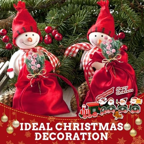 20 Pack Artificial Christmas Tree Picks Christmas Red Berries Stems Pine Branches Spray with Pinecones Holly Leaves for DIY Xmas Garland Wreath Ornaments Holiday Décor (Snowflake Berries)
