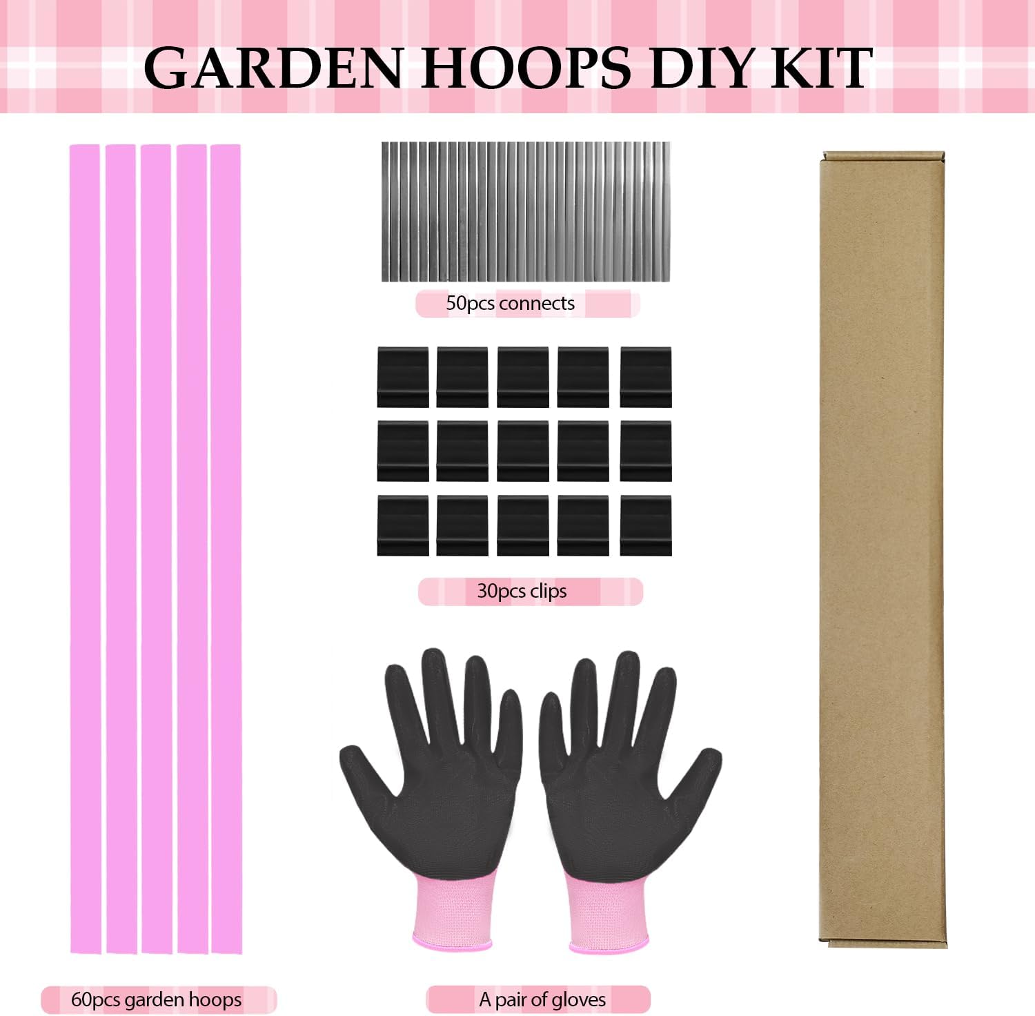 Garden Hoops 60pcs, Sunwuk Greenhouse Hoops for 2.5-5.5ft Wide Raised Bed, 10 Sets of 8.5ft Long Super Bendable