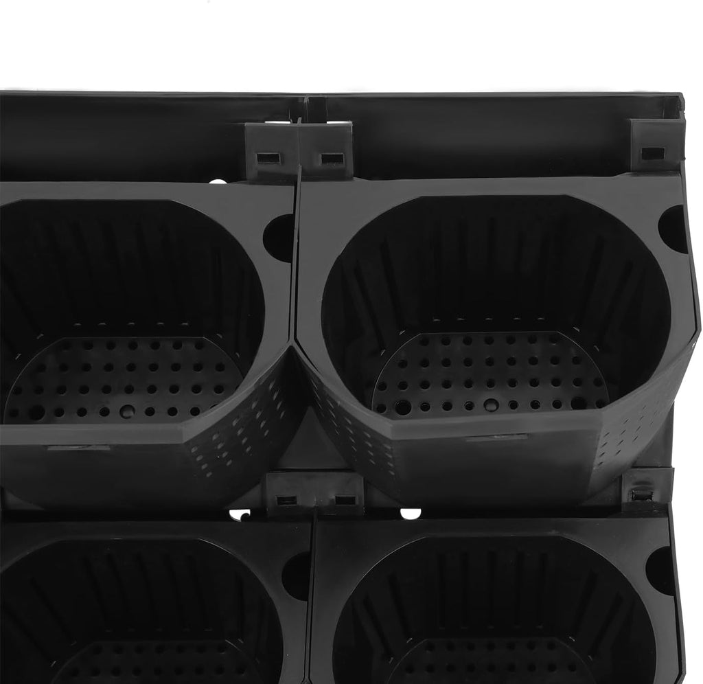 Wall Mounted Vertical Garden Planter with 36 Pots, 6 Row Vertical Stackable Hanging Planters, Indoor Outdoor Flower Pot
