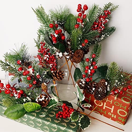 DR.DUDU Christmas Tree Berry Picks and Sprays, 12-14 in Evergreens