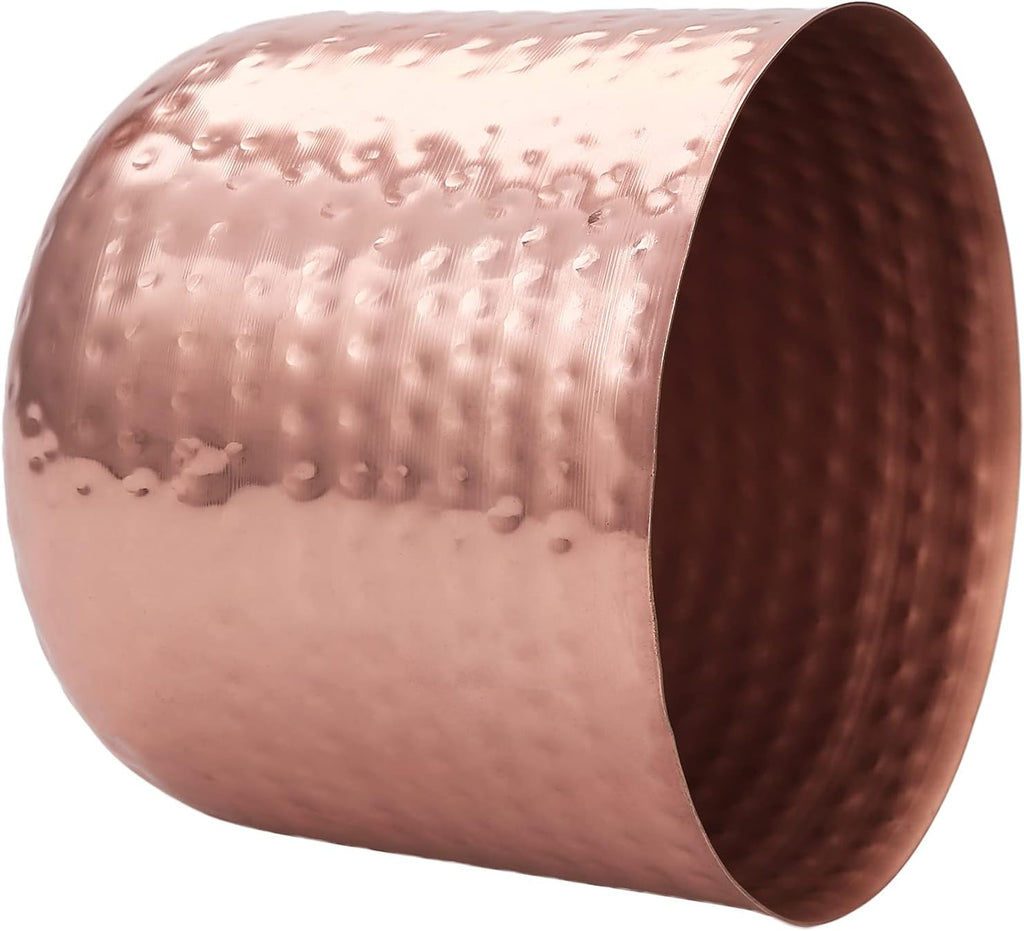 MyGift Hammered Copper Tone Metal Planter Pot with Flared Rim, 6.5 Inch | Handcrafted in India, the textured finish and