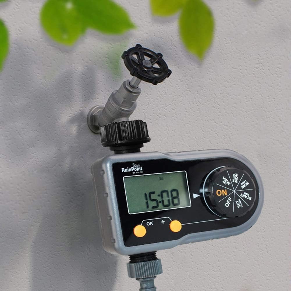 RAINPOINT Sprinkler Timer, Hose Timer with 3 Individual Programs, Water Timer for Garden Hose Faucet, Programmable