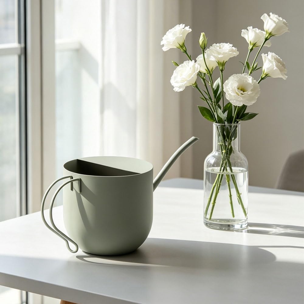 Watering Can for Indoor Plants, Small Metal Watering Can with Long Spout, 1.5L/50oz Stainless Steel Water Can for