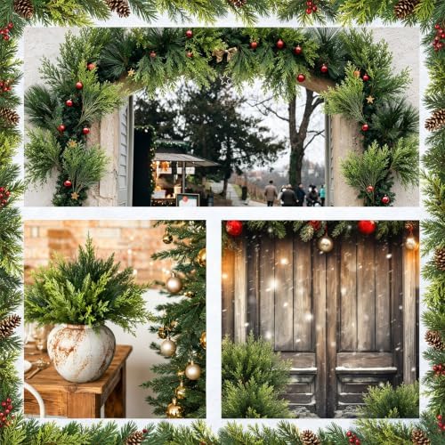 Suncalla 48 Pcs Artificial Christmas Flowers for Outdoors Winter, Classic