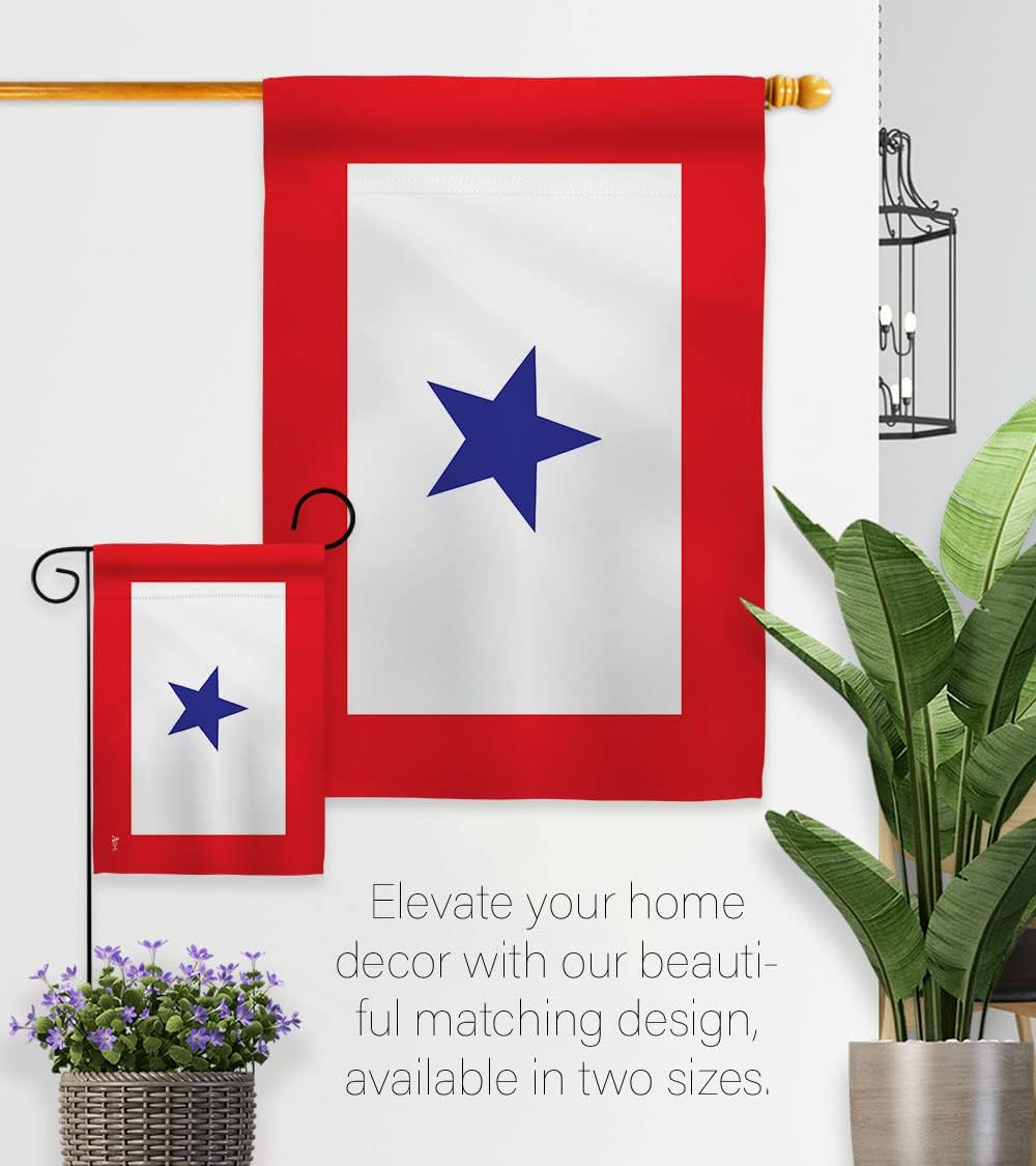 Blue Star Flag For Military Family Deployment With Pole Set Stand Outside House Bandera Door Yard Post Home Taprstry