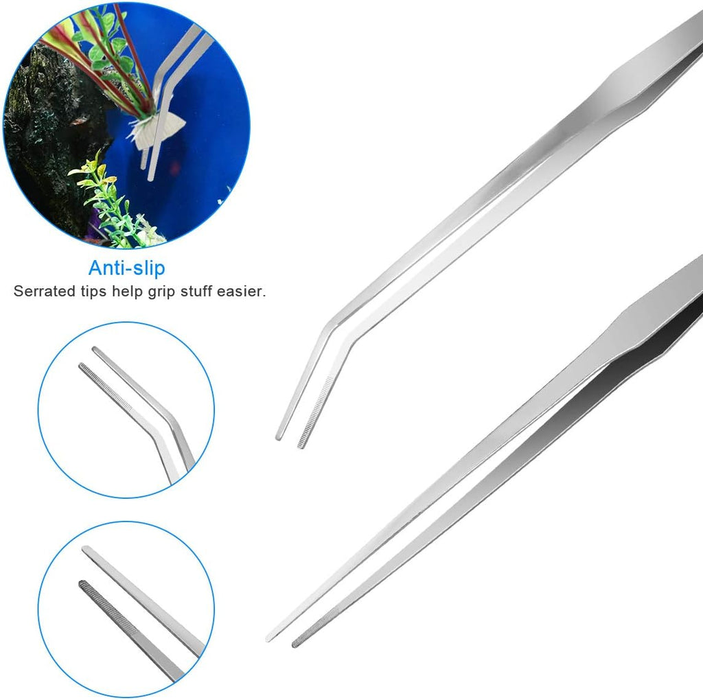 7 in 1 Aquarium Aquascape Tool Kit 15 inch, Aquatic Plant Extra Long Aquascaping Tool for Aquarium Fish Tanks Clean