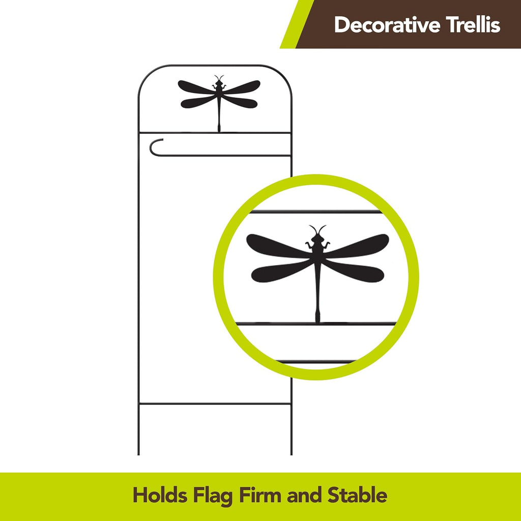 Briarwood Lane Everyday Wrought Iron Dragonfly Garden Flag Arbor 41x15 Garden Flag Decorative Arbor