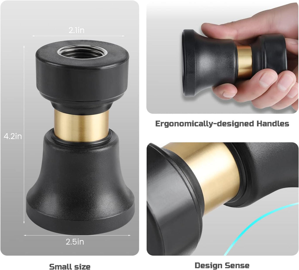 Hose Nozzle, Lichamp 2 Pack Heavy Duty Brass Fireman Style High Power Leak Proof Adjustable Garden Water Sprayer