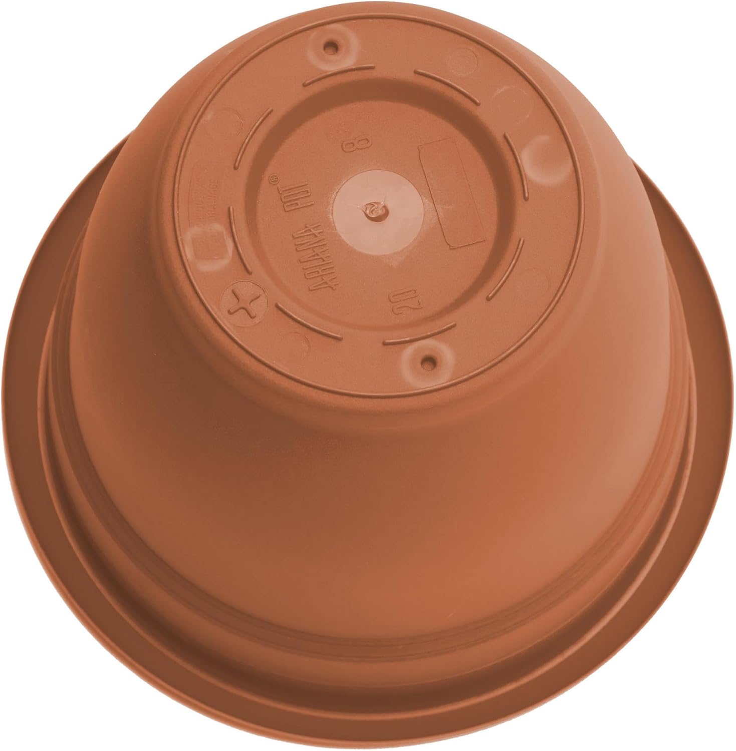 Bloem Ariana 12" Plastic Self-Watering Planter, Terra Cotta, 2-Pack | Self-watering disk at the bottom of each pot that