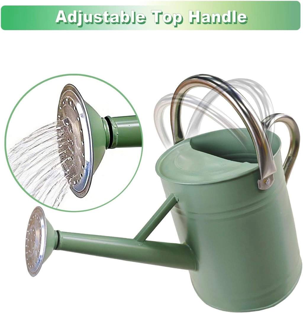 1 Gallon Metal Watering Can for Outdoor&Indoor Plants | Removable Sprinkler Head,Made of Premium Galvanized