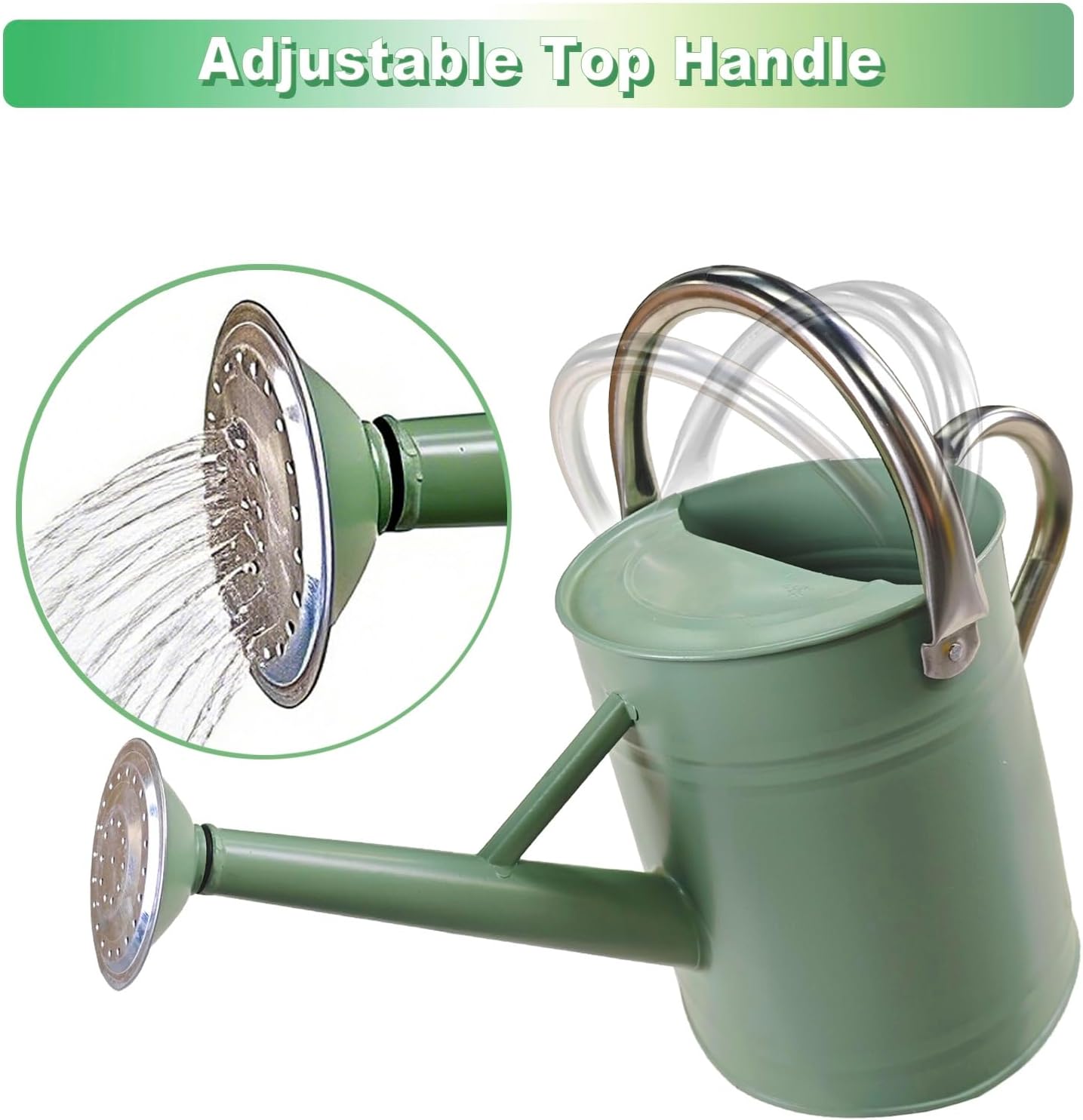 1 Gallon Metal Watering Can for Outdoor&Indoor Plants | Removable Sprinkler Head,Made of Premium Galvanized