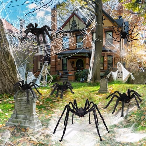 Halloween Decorations Outdoor Large Spider: 6 Pack Spiders Halloween Decor