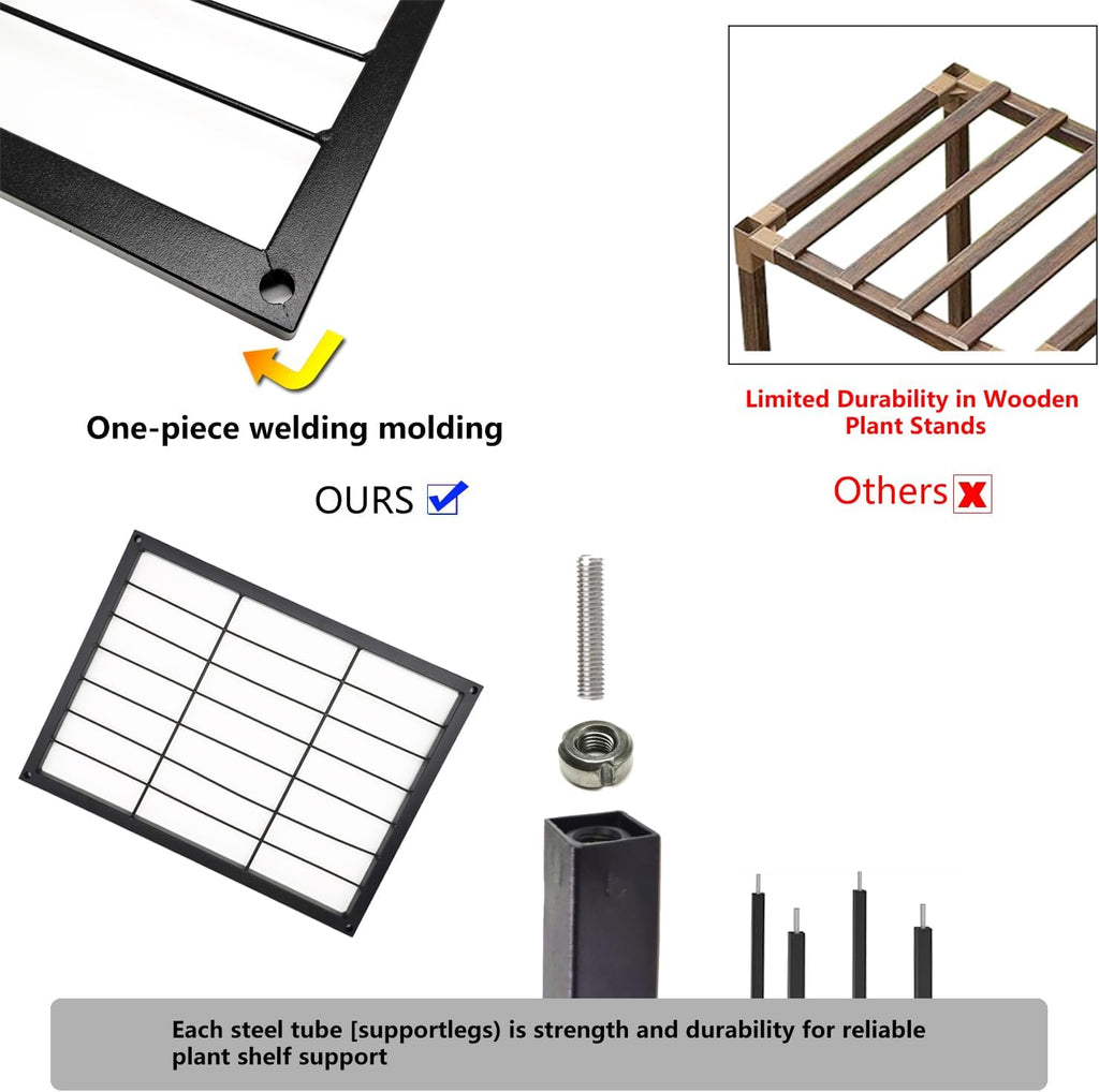 Metal Plant Stand Indoor Metal Plant Stands Outdoor Tiered Plant Shelf for Multiple Plants, 4 Tiers 8 Potted Plant Rack