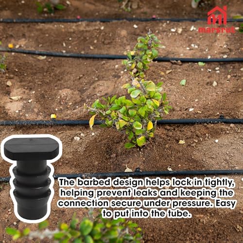20pcs Soaker Hose End Cap, 3/8 Inch (9.525mm) Plug Fittings for Drip Irrigation Agricultural Water Sealing Garden System Bore Capillary Line Goof, Tubing Connector Closure Fits 8.5-10mm Inner Pipe