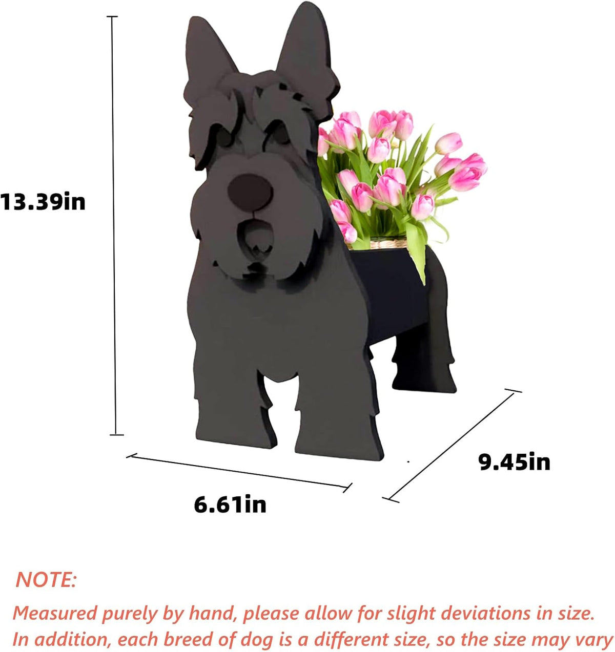 Scottish Terrier Dog Planter Pots, Animal Shaped Flower Pot | Cute Plant Gift for Women and Pet Lovers, Indoor Outdoor