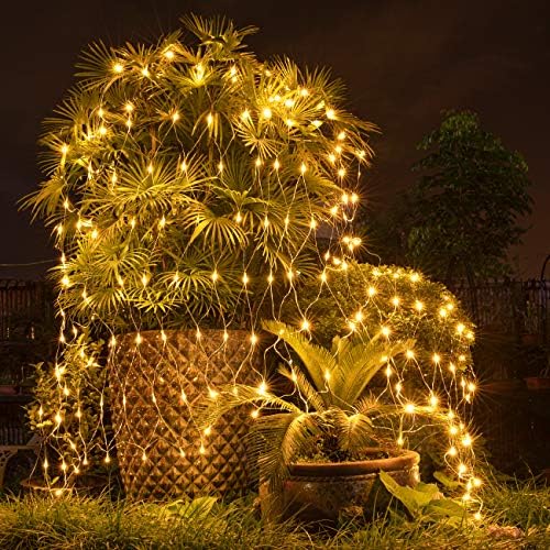 AWQ 200 LED 9.8ftx6.6ft String Lights Net Mesh Christmas Lights Warm White