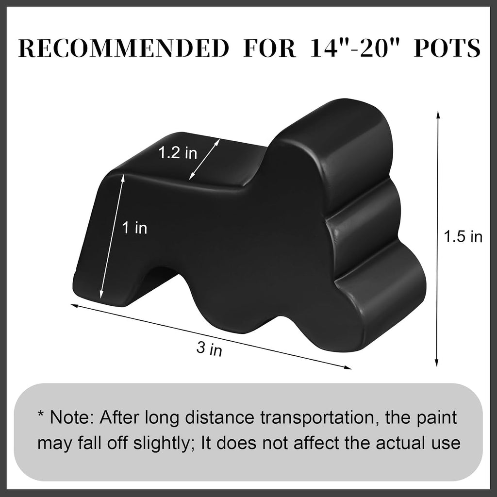 Kigeli 6 Pcs Resin Garden Pot Feet for Outdoor Planters 3 Inch Long 1.5 Inch Tall Flower Handmade Elevator Plant Feet