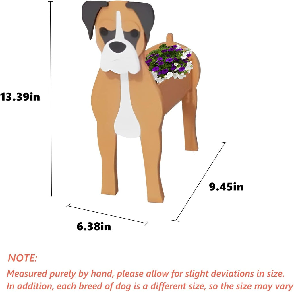 Boxer Dog Planter Pots, Animal Shaped Flower Pot | Cute Plant Gift for Women and Pet Lovers, Indoor Outdoor Garden Home