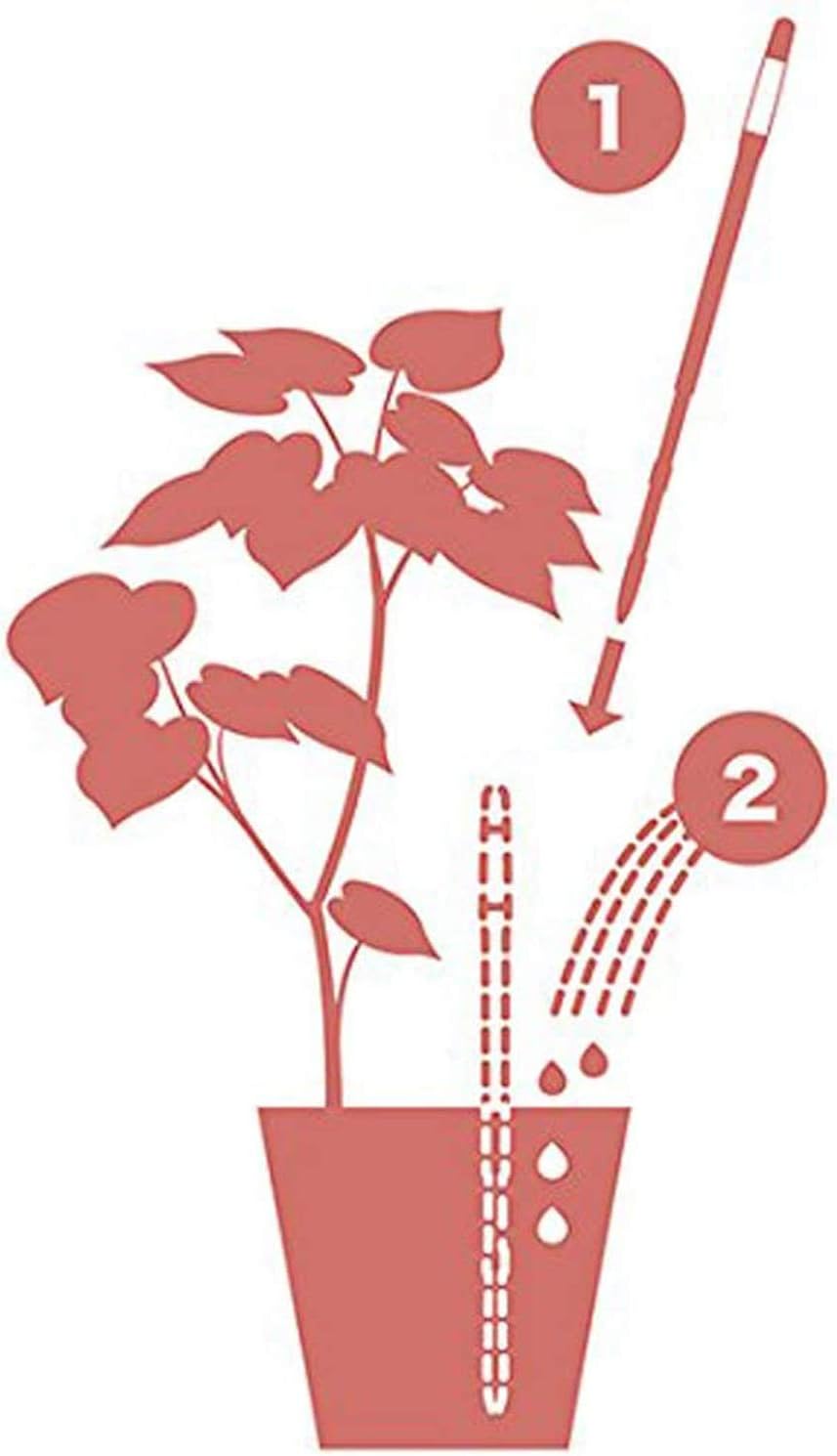 IPPINKA Sustee Aquameter Set of 4, Plant Soil Moisture Sensor, (White, Large, Refillable)