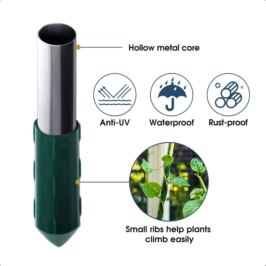 NANOPRETTY Garden Stakes 4FT Tomato Stakes for Outdoor Plant Support, 0.43 inch Diameter Plant Stake Sticks for Beans