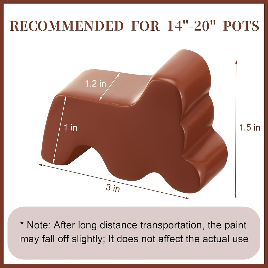 Kigeli 12 Pcs Resin Pot Feet for Outdoor Planters 3 Inch Long 1.5 Inch Tall Flower Handmade Elevator Plant Feet Frost