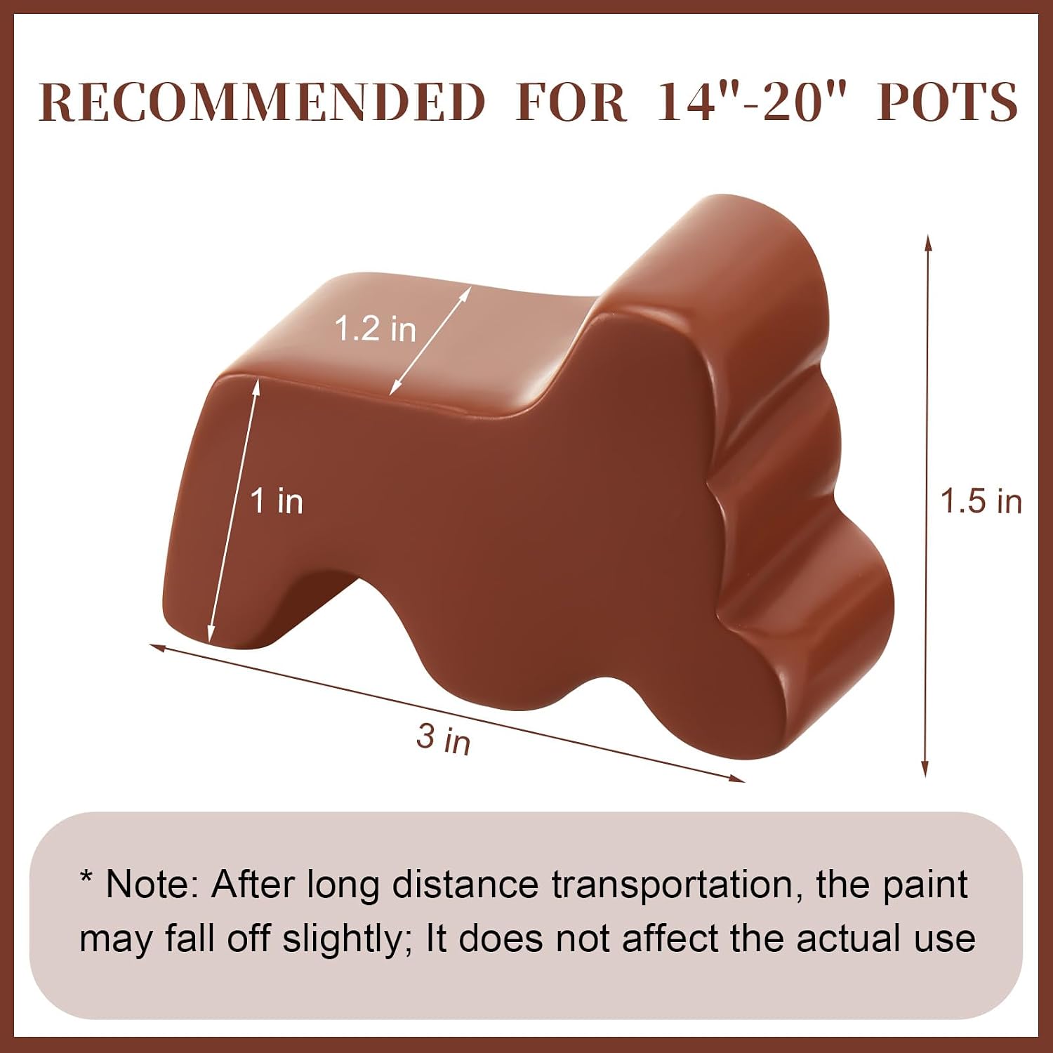 Kigeli 12 Pcs Resin Pot Feet for Outdoor Planters 3 Inch Long 1.5 Inch Tall Flower Handmade Elevator Plant Feet Frost