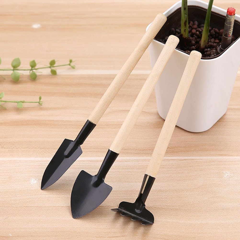 GANAZONO 8 Sets Mini Gardening Tools Portable Garden Hand Tools Set Miniature Gardening Rake Trowel and Shovel for