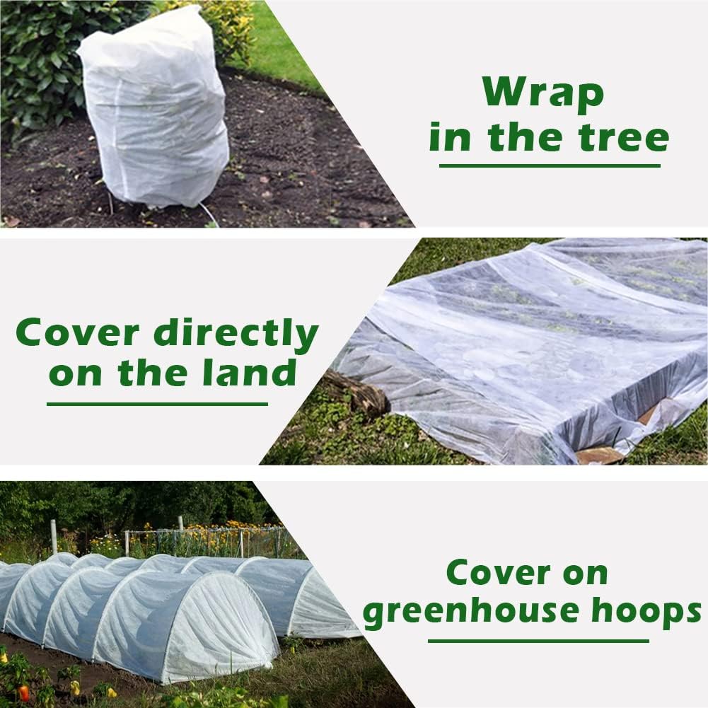 Plant Freeze Protection Cover, 10x50 FT Floating Row Cover | Frost Cloth Winter Garden Blanket for Cold Weather and