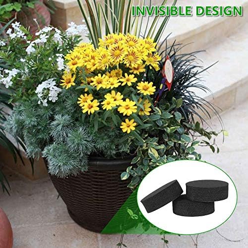 40Pcs Pot Feet Invisible Round Flowerpot Riser Stands Self - Adhesive Black Non - Slip Heavy Duty Pot Pad for Balcony