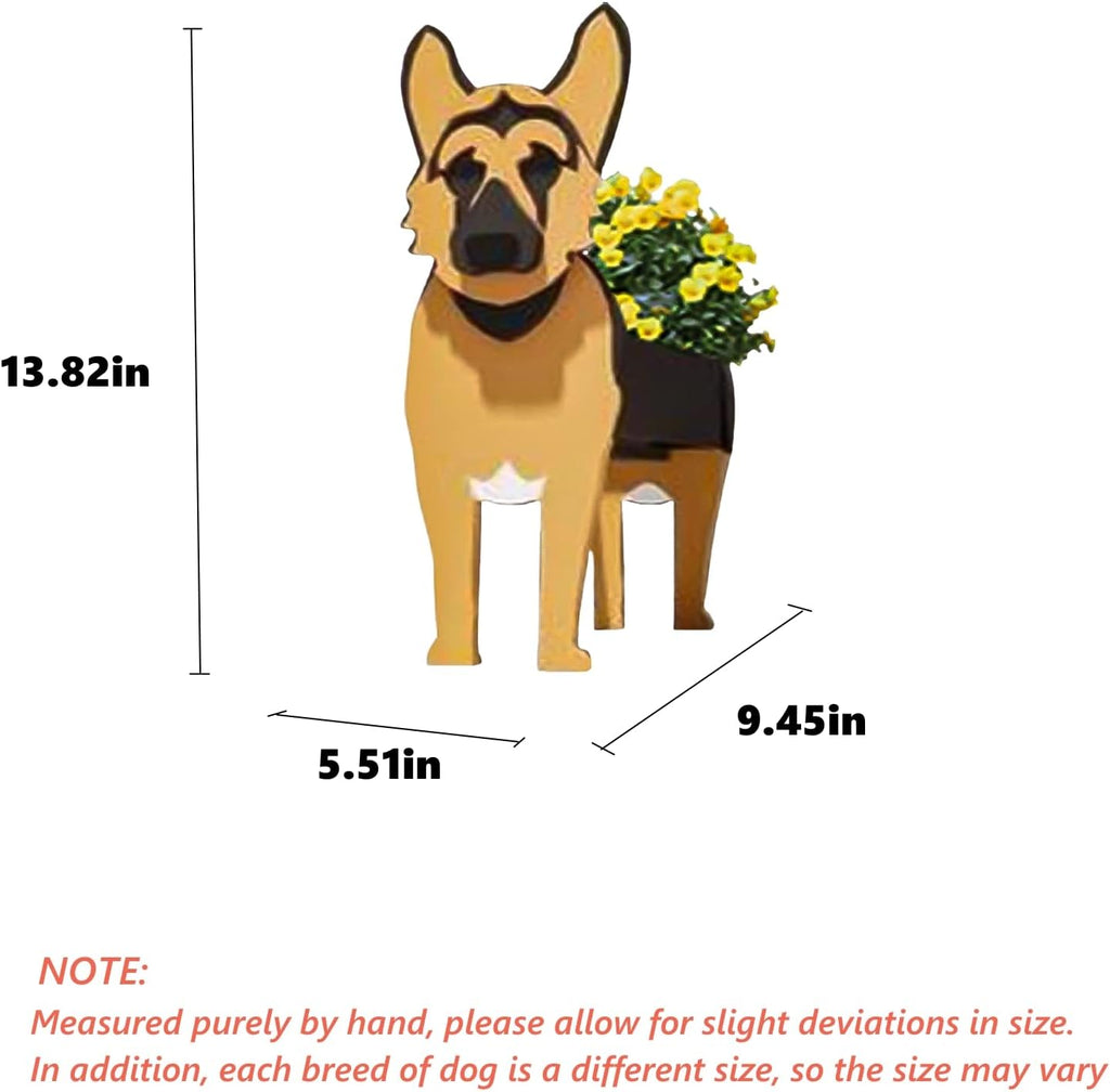 German Shepherd Dog Planter Pots, Animal Shaped Flower Pot | Cute Plant Gift for Women and Pet Lovers, Indoor Outdoor