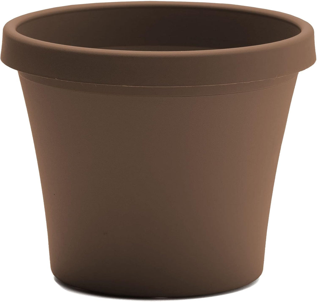 Bloem Terra Pot Round Planter: 14" - Chocolate - Matte Finish, Durable Resin, Traditional Style Pot, for Indoor and