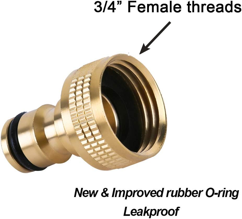 Garden Hose Quick Connector Water Hose Quick Connect ¾ inch GHT Brass Easy Connect Fitting Quick Connect Hose Fittings