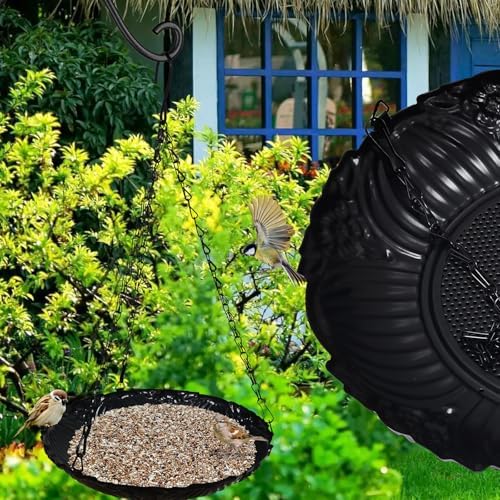 Platform Bird Feeder，11 inch Large Metal Hanging Tray