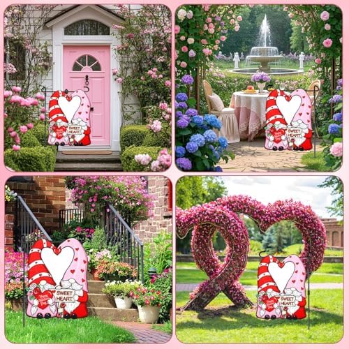 NOVWANG Valentines Day Flag, 17.7 x 13.8 in Polyester Double Sided Decor