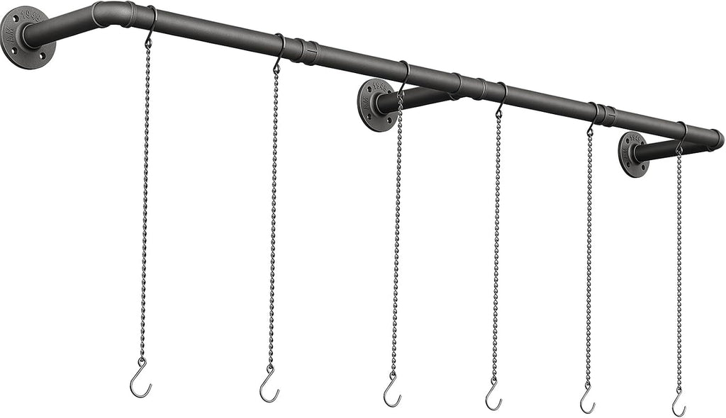 SOFITORG 65.7" Metal Plant Hanging Rod with 6 Chains, Pots Not Included | Wall Plant Hanging Bar, Durable Hanging