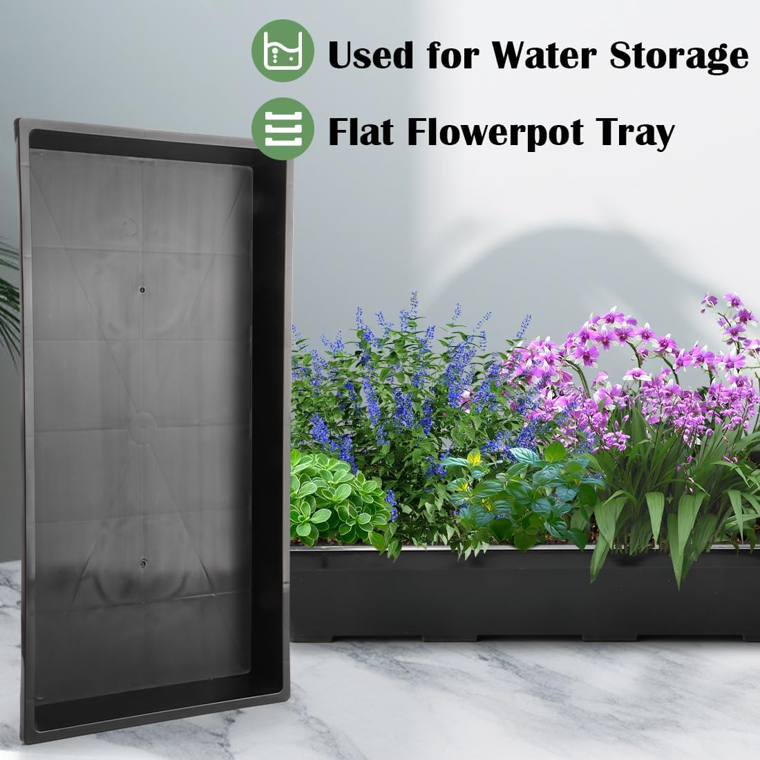 RooTrimmer 1020 Nursery Pot Trays 5 Pack, Plastic Flat Seed Starter Tray, Reusable Seedling Starting Tray for Holding