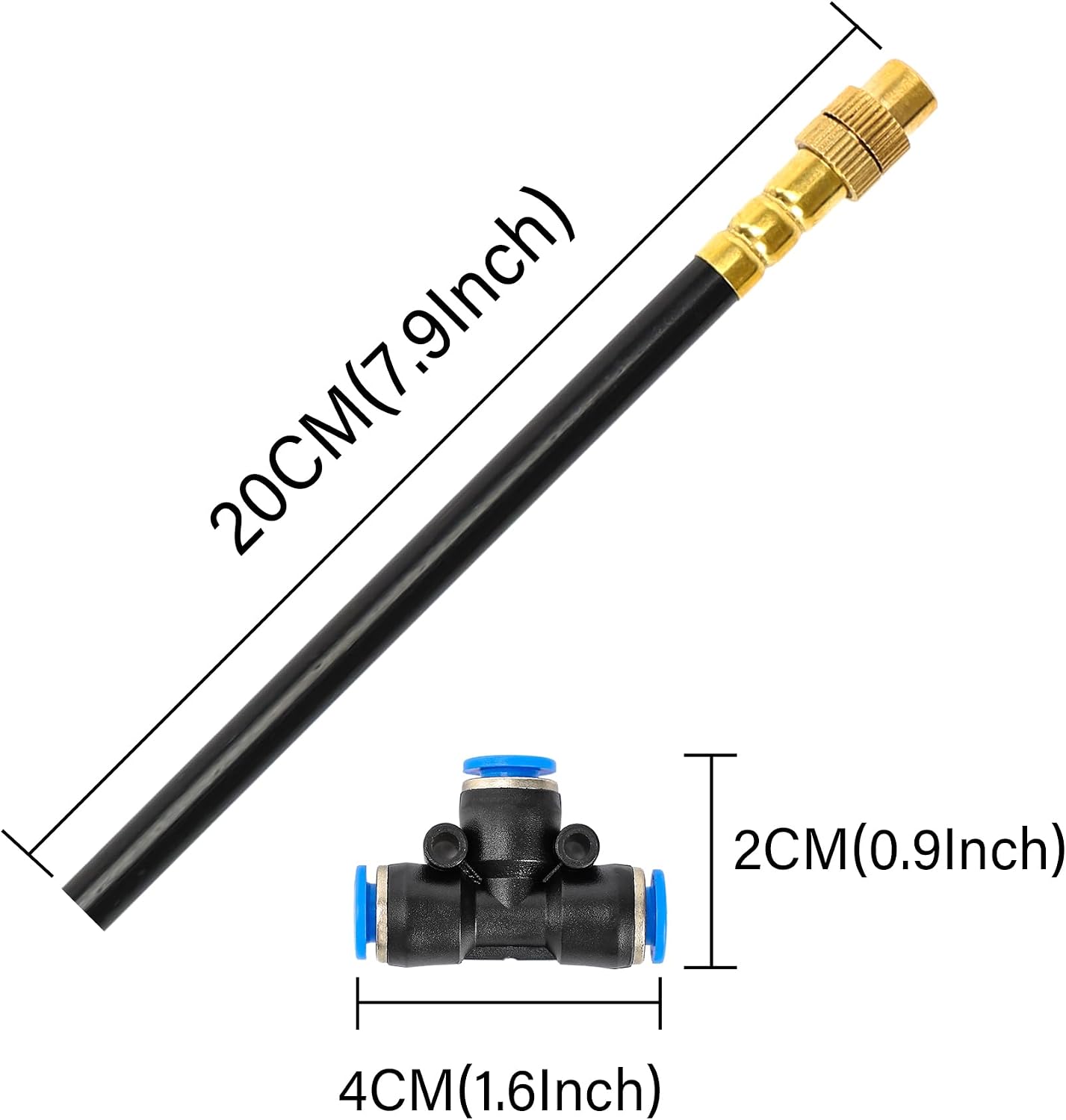 MIXC 20pcs 360° Adjustable Drip Irrigation Nozzles for 1/4" Drip Irrigation Tubing, Only 20pcs Flexible Misting Copper