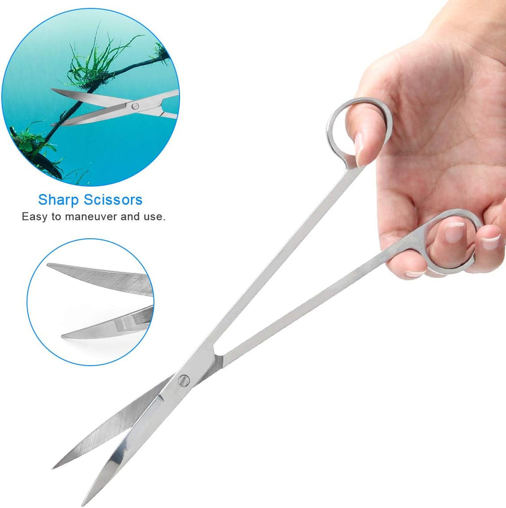 7 in 1 Aquarium Aquascape Tool Kit 15 inch, Aquatic Plant Extra Long Aquascaping Tool for Aquarium Fish Tanks Clean