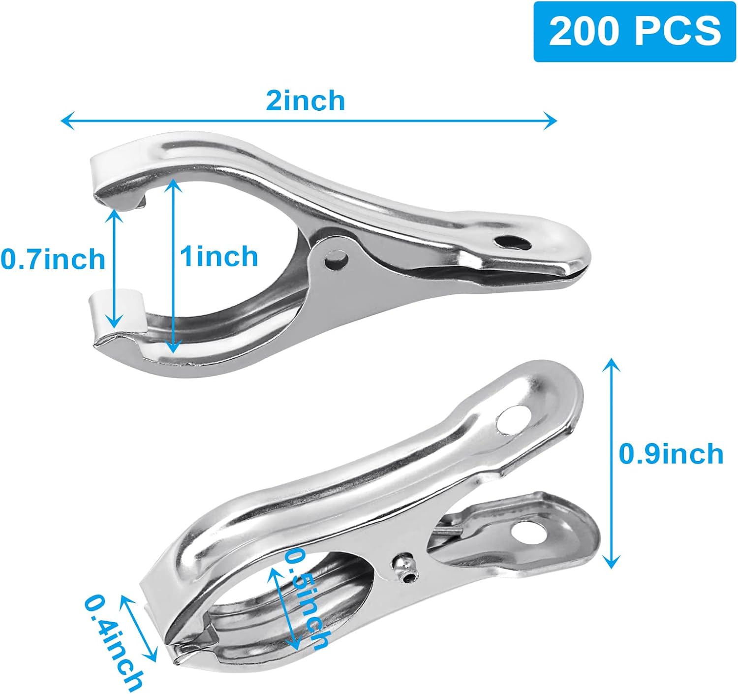 200PCS Greenhouse Clamps for Plants, Stainless Steel Clips for Netting, Strong Grip to Hold Down Shade Cloth or Plant