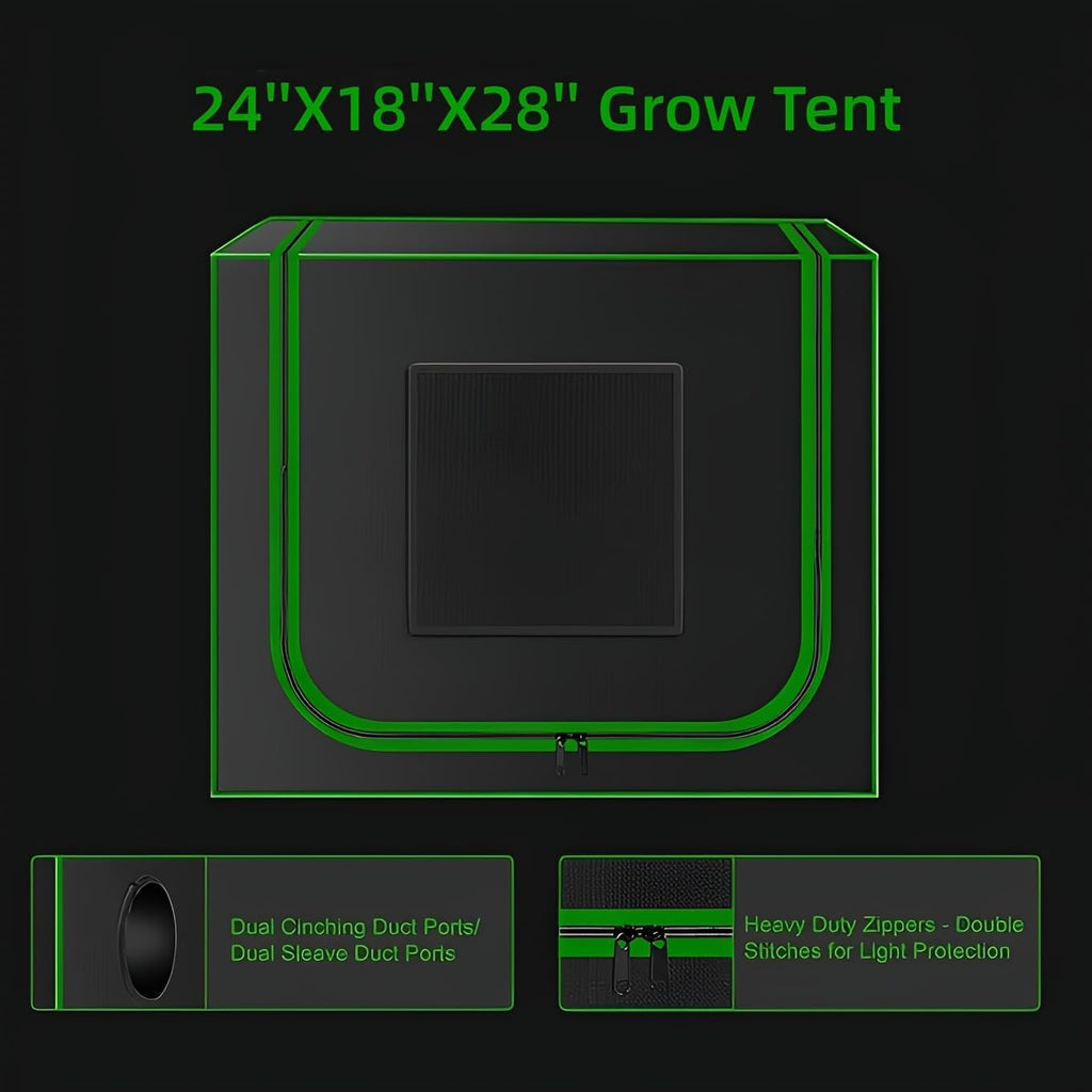 Small Grow Tent for Aerogarden，24”x18”x28” ，Hydroponics Growing System ，Highly Reflective 600D Diamond Mylar Canvas