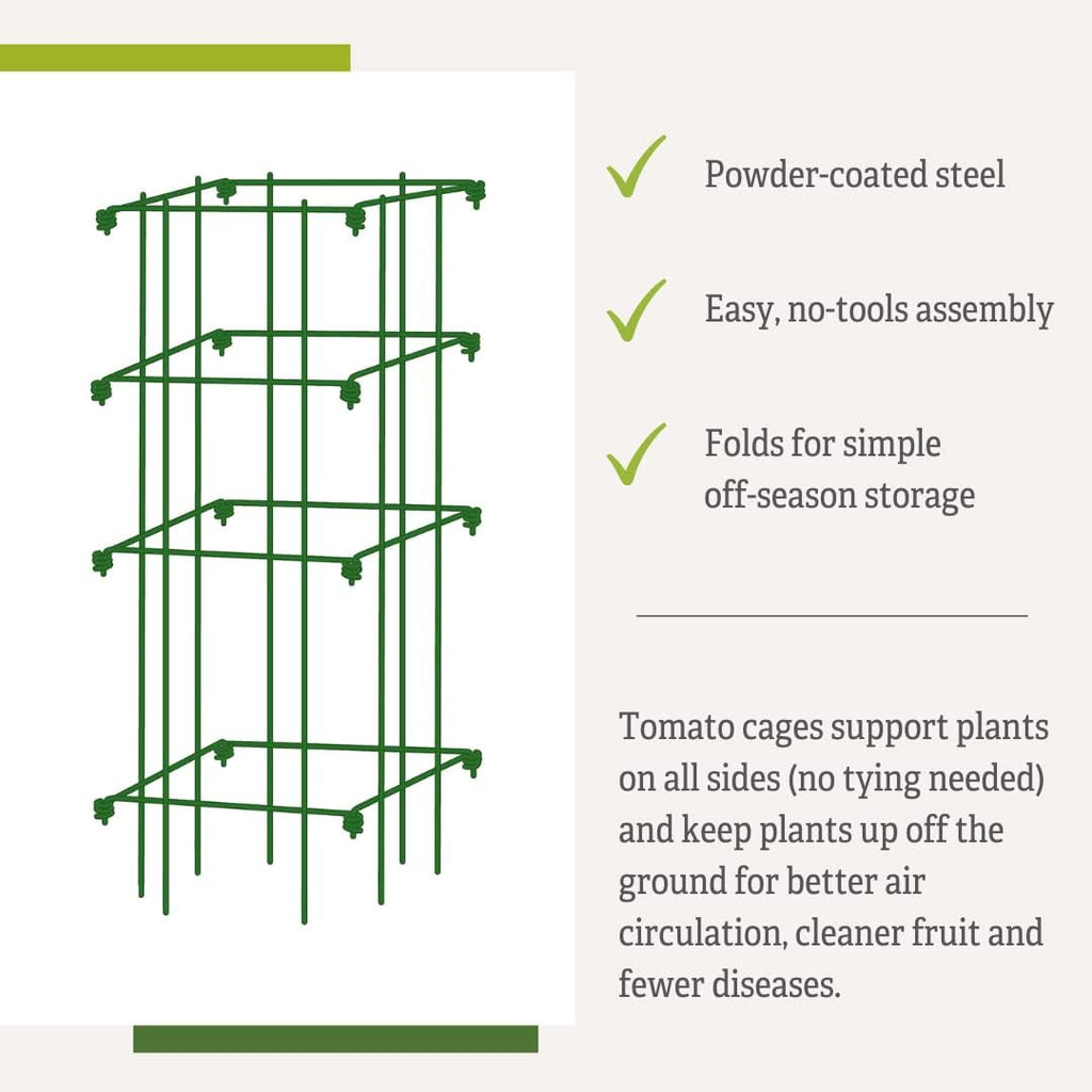 Gardener's Supply Company Lifetime Tomato Cages, Green, Set of 4