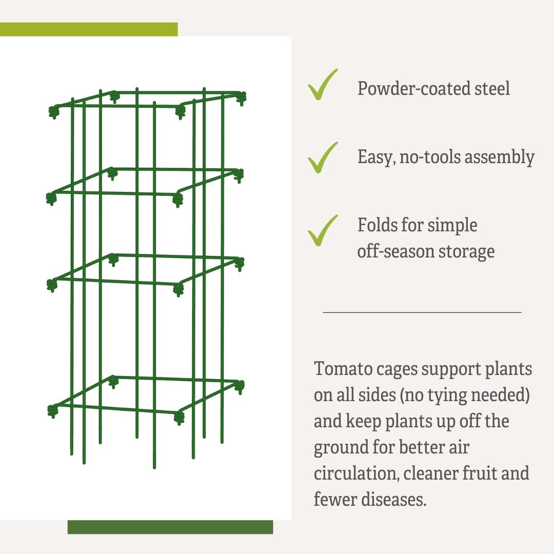 Gardener's Supply Company Lifetime Tomato Cages, Green, Set of 4