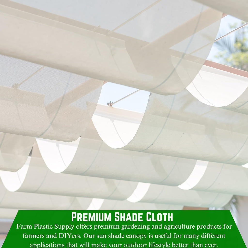 Farm Plastic Supply - White Shade Cloth - 50% - Mesh Fabric for Fence Privacy Screen, Garden Shade, Mesh Fence