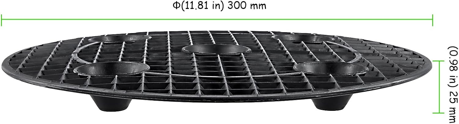 20 PCS 12 Inch Black Plant Level Pot Elevator, Plastic Plant Risers, Round Flower Pot Holder for Indoor Outdoor Gardens